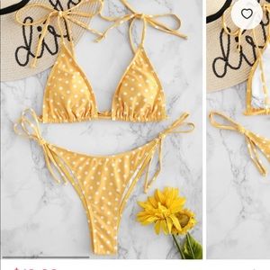 Brand New Yellow Polka Dotted Bikini